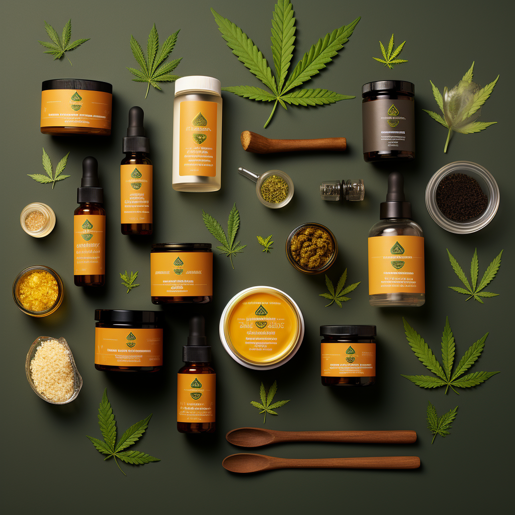 CBD produkty kolaz